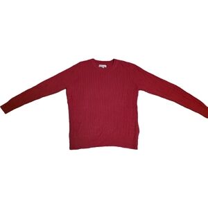 Kim Rogers Red Crewneck Ribbed Sweater